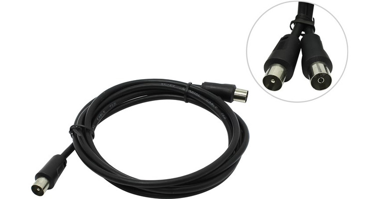 Кабель-удлинитель ТВ антенный  2.0м TELECOM TTV9501-2M