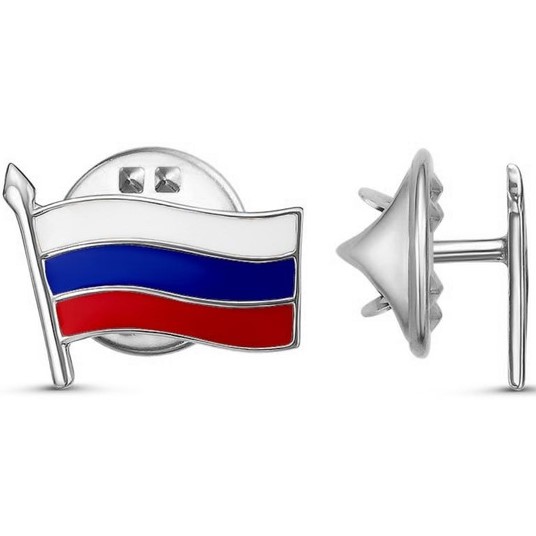 Значок "Флаг" посеребрение