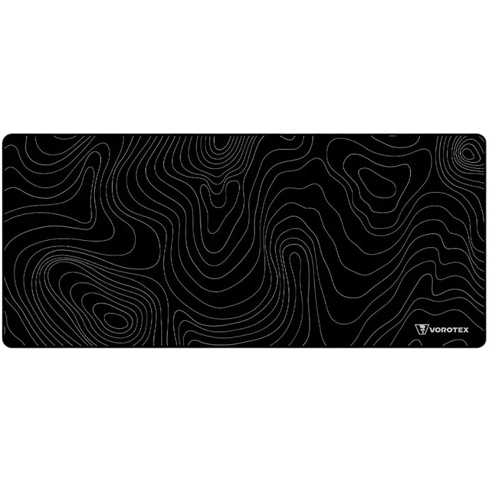 Коврик VOROTEX XXL, Black with white lines (Черный с белыми линиями) (900*400*4мм)