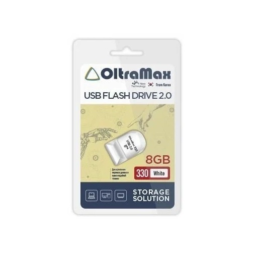 USB  8Gb OltraMax 330 белый