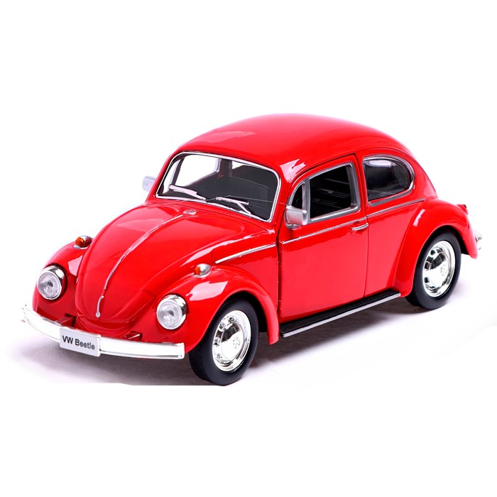 Машина металлическая VOLKSWAGEN BEETLE 1967, 1:32, инерция, цвет красный 3098625