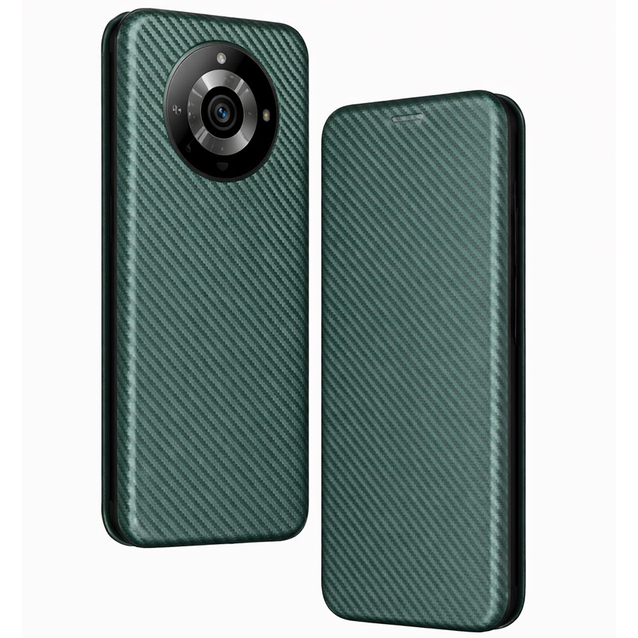 Чехол футляр-книга CHESS для Honor X8C зеленый, карбон