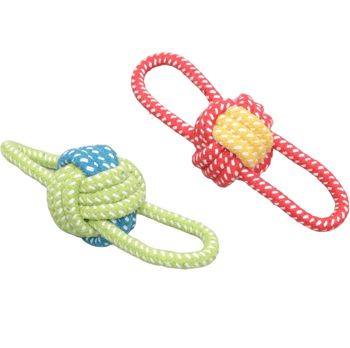 Игрушка канатная "Мяч с ручками", до 35 г, мяч 6 см, микс цветов 1513519