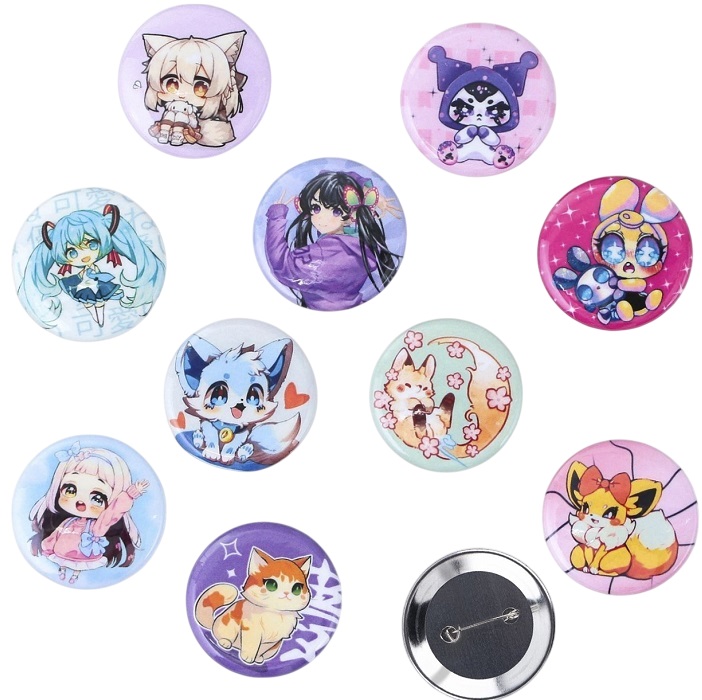 Значок металлический , закатной «Аниме», d = 2,5 см, МИКС 9744601