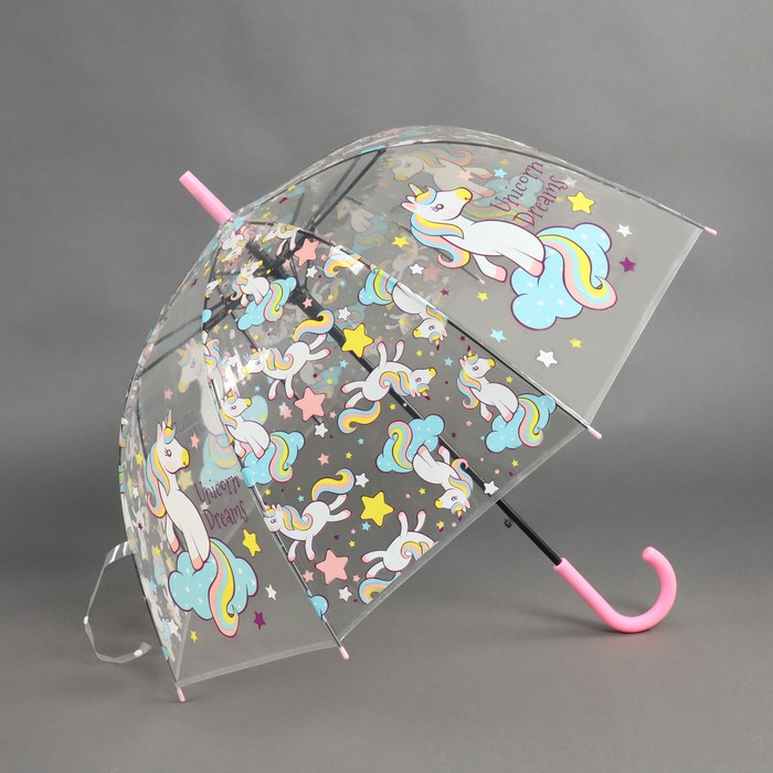 Зонт - трость полуавтоматический, 8 спиц, R = 42 см, цвет МИКС