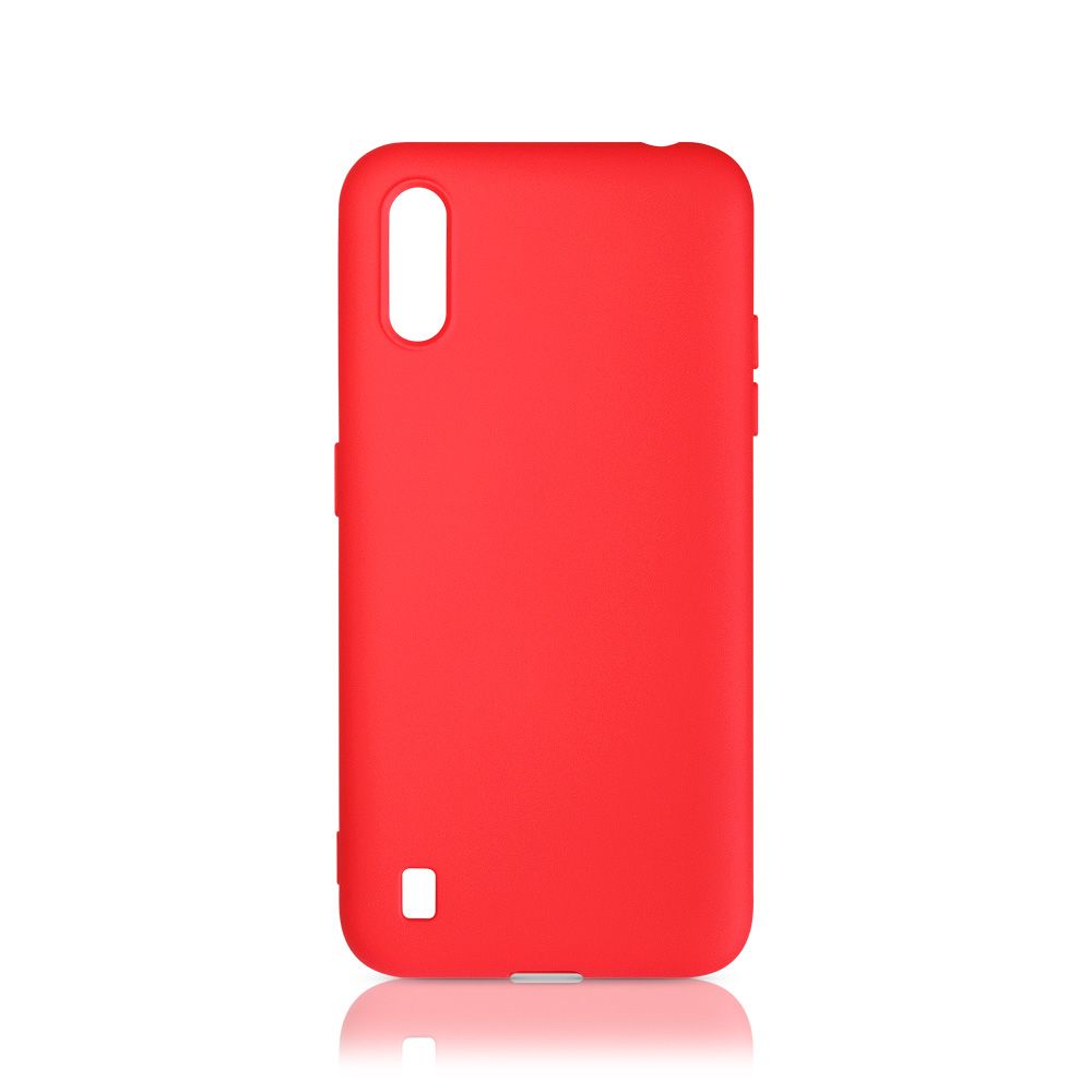 Силиконовый чехол с микрофиброй для Samsung Galaxy M01 DF sOriginal-15 (red) с микрофиброй