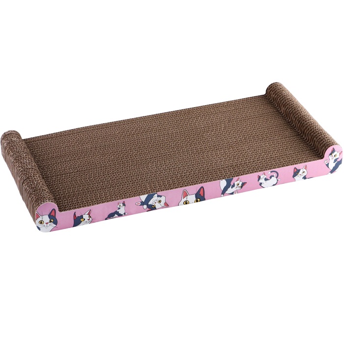 Когтеточка из картона с кошачьей мятой «Котик», 45 см × 20 см × 4.5 см