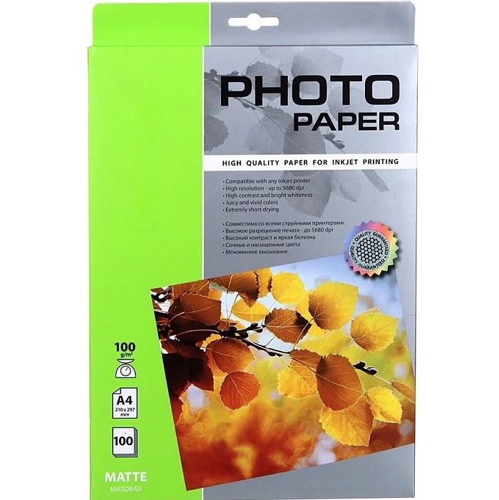 Фотобумага CACTUS CS-MA4100100 A4/100г/м2/100л. матовая для струйной печати