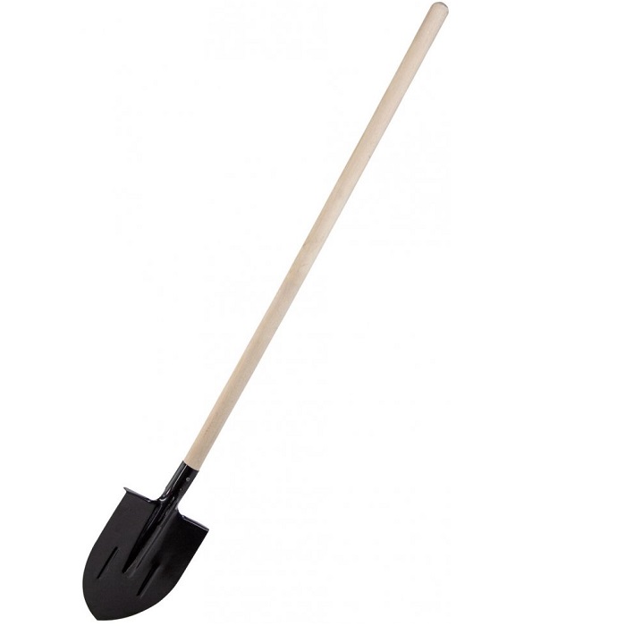Лопата штыковая, 205х275х1400 мм, ребра жесткости, деревянный черенок// Произведено в РФ 61413