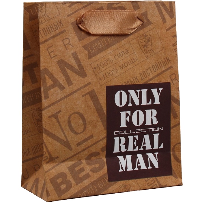 Пакет «Only for real man», S 12 х 15 х 5.5 см