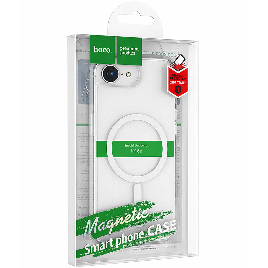 Силиконовый чехол HOCO magnetic series airbag anti-fall protective shell для iPhone 16 E Transparent