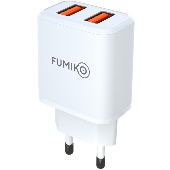 Сетевое ЗУ 2USB 2.4A FUMIKO CH14 белое