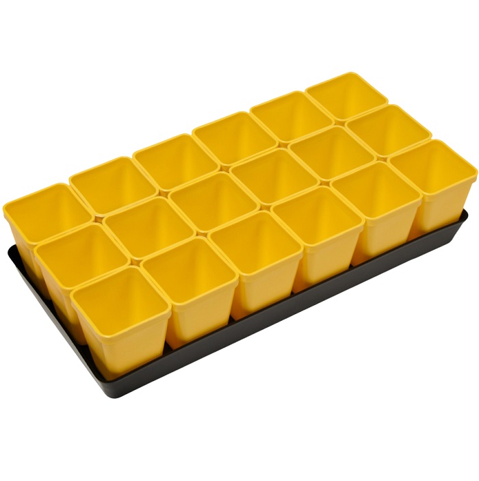 Набор для рассады Greengo: стаканы по 200 мл (18 шт.), поддон 36,5 × 17 см, цвет МИКС,  3341026