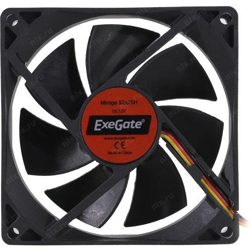 Вентилятор EXEGATE EX253950RUS Mirage-H 92x92x25 гидродинамический подшипник, 1800 RPM, 22dB, 3pin