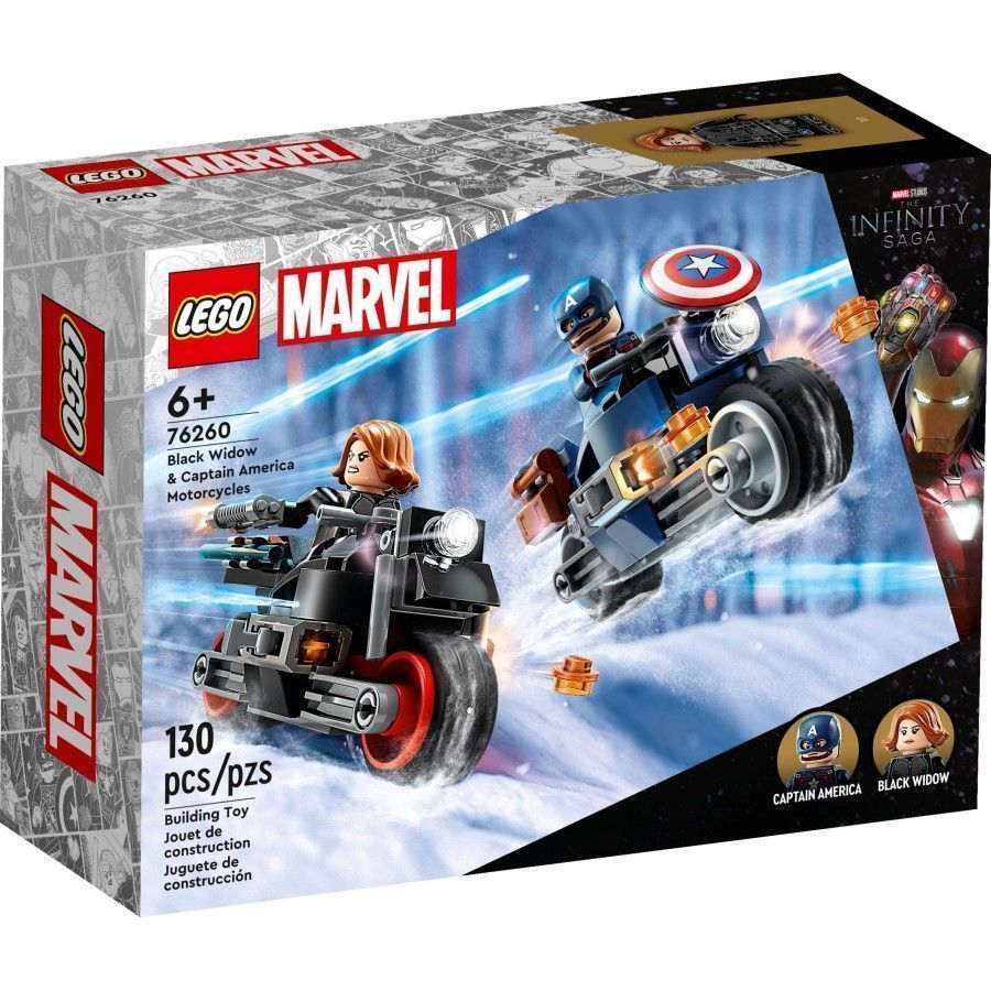 Конструктор LEGO Super Heroes 76260 Черная вдова и Капитан Америка на мотоциклах