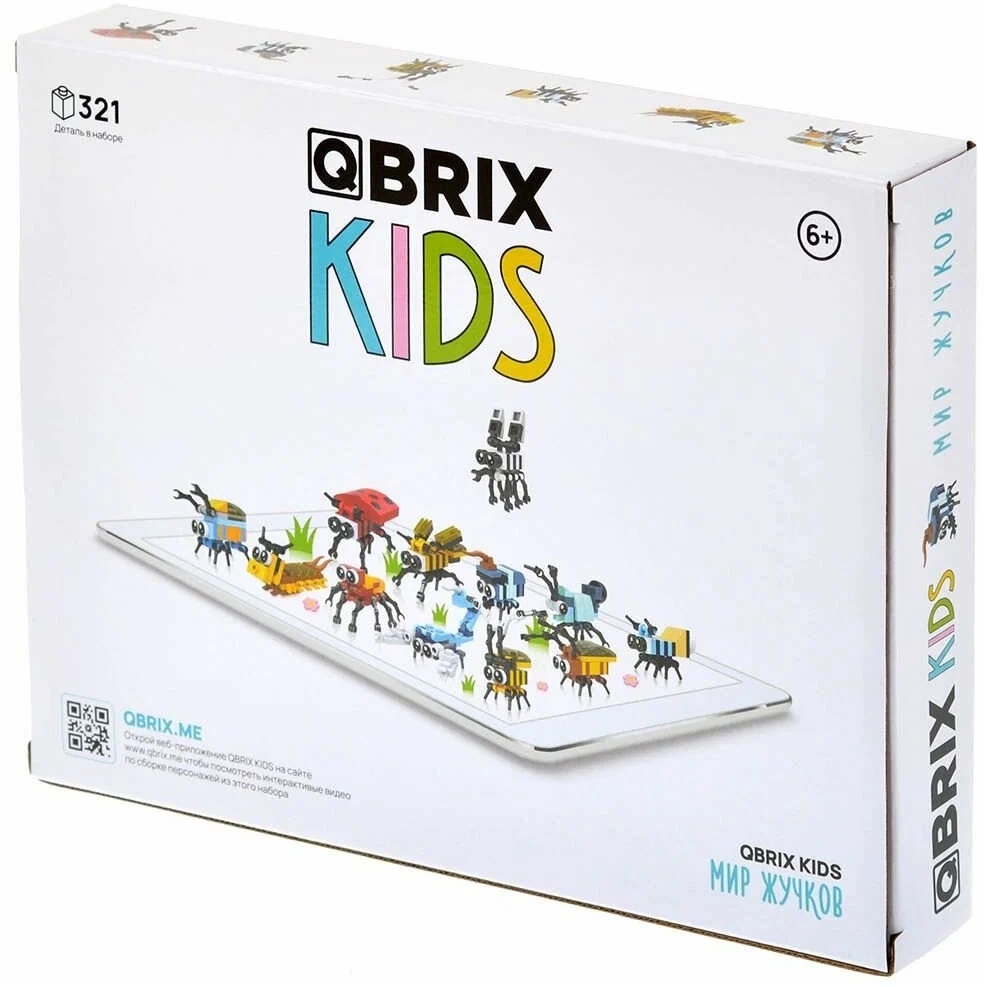 Конструктор QBRIX KIDS Мир жучков 12в1 23,5×18×3,5 30021