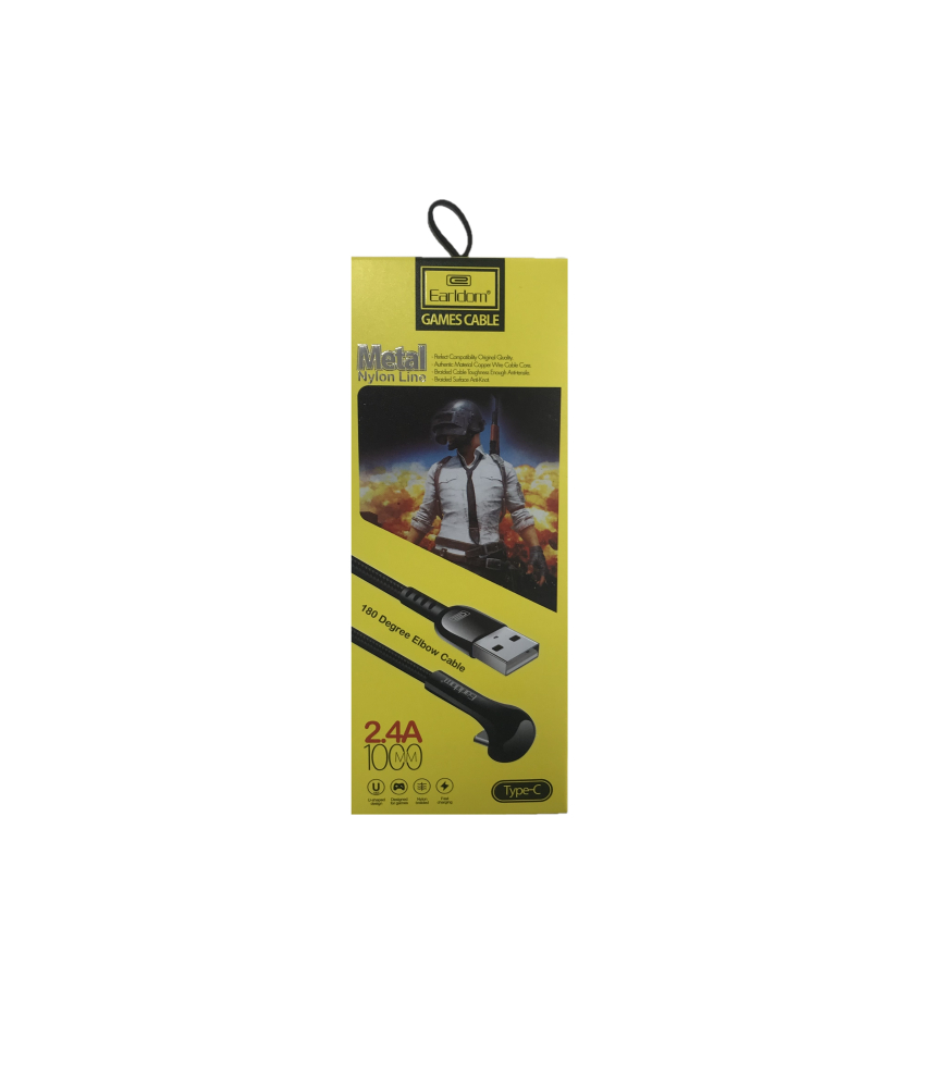 Кабель USB <--> Type-C  1.0м EARLDOM EC-059 красный, чёрная вставка