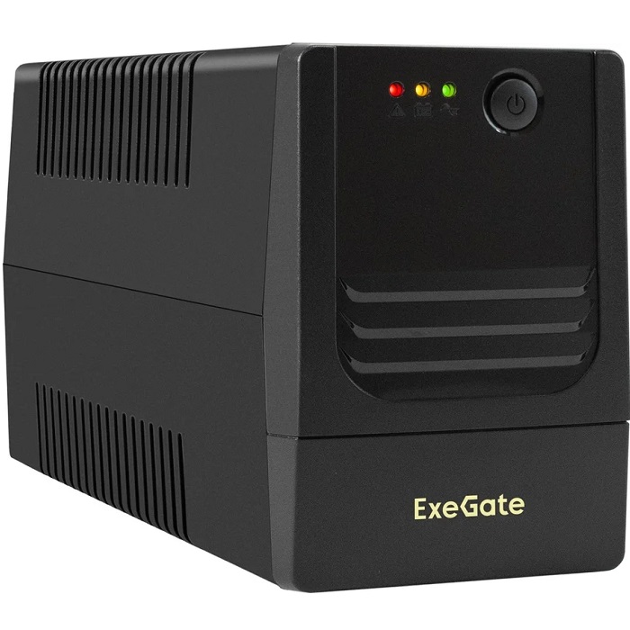 Источник бесперебойного питания ExeGate Power NB-850.LED.AVR.2SH (850VA/510W, LED, AVR, 2*Schuko, батарея 12V 9Ah, черный)