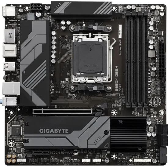 Материнская плата Gigabyte B650M DS3H (V1.3), Socket AM5, AMD B650, 4xDDR5-5200, HDMI+DP+DP, 1xPCI-Ex16, 1xPCI-Ex1, 4xSATA3(RAID 0/1/10), 2xM.2, 8 Ch