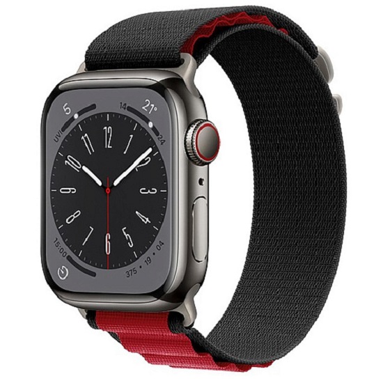 Текстильный ремешок ApW27 Alpine Loop для Apple Watch 38/40/41mm (black/bordo)