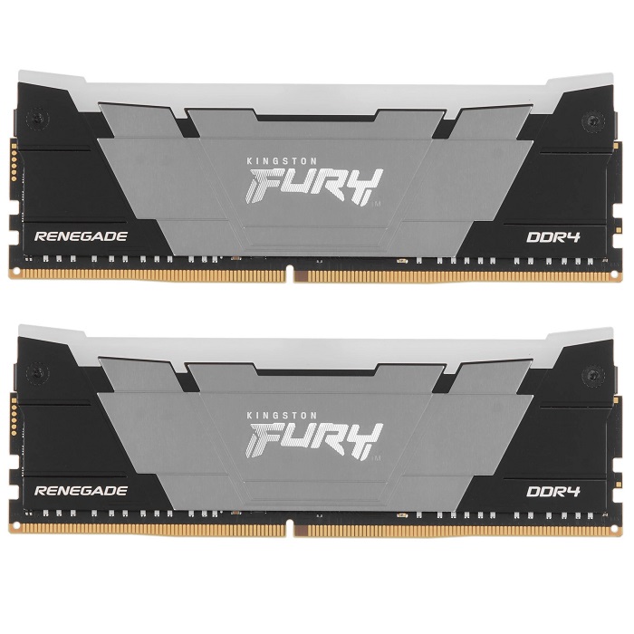 Оперативная память DDR4 16Gb (2x8Gb) Kingston Fury Renegade, 3200MHz, CL16, DIMM, с радиаторами, RGB, черный KF432C16RB2AK2/16