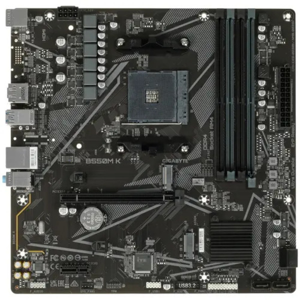 Материнская плата Gigabyte B550M K Soc-AM4 AMD B550 4xDDR4 mATX AC`97 8ch(7.1) GbLAN RAID+HDMI