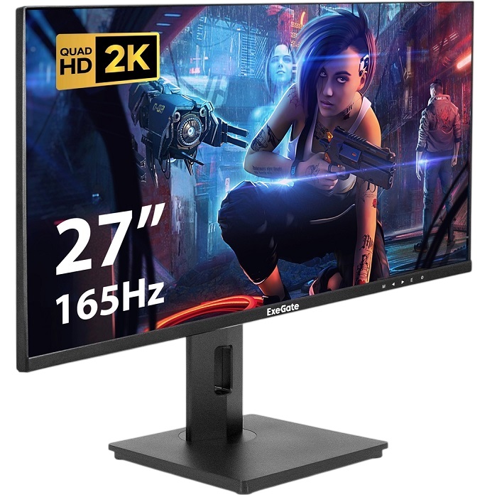 Монитор игровой 27" ExeGate Combat EG2707A (IPS/ 2560x1440/ 165 Гц) (EX295595RUS), чёрный