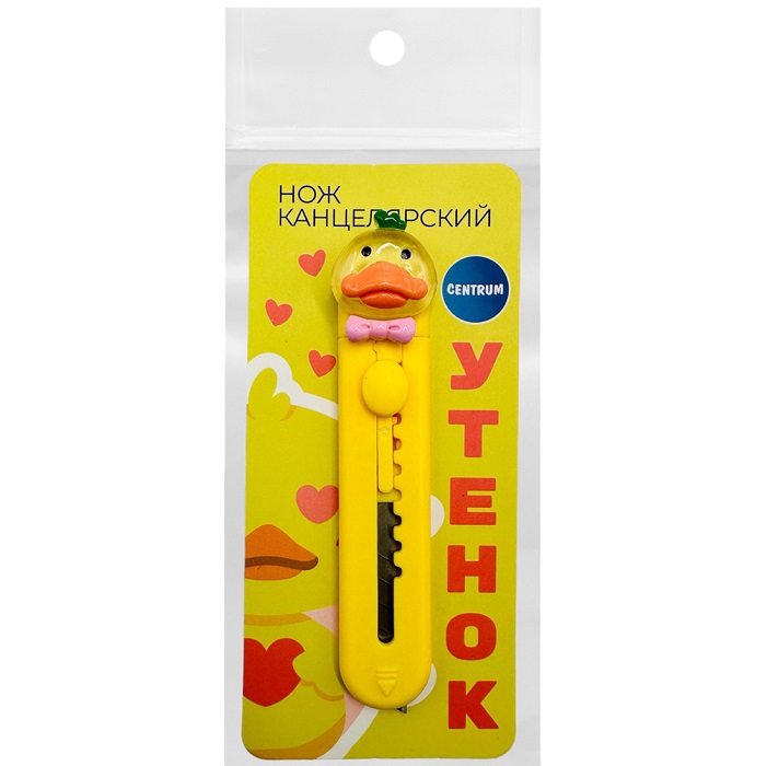 Нож канцелярский "Утенок" ширина лезвия 9 мм УТМ01441368