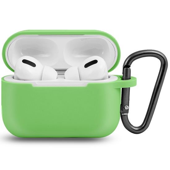Силиконовый кейс для AirPods Pro Hang Silicon Сase с карабином Green