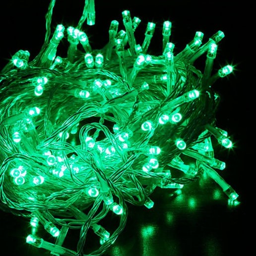 Гирлянда "Бахрома", 5 х 0.5 м, свечение зеленое, 8 режимов, ECOLA