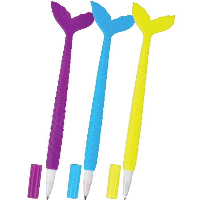 Ручка фигурная шариковая ЮНЛАНДИЯ "Русалка" ассорти, СИНЯЯ, пишущий узел 0,7 мм, 143777