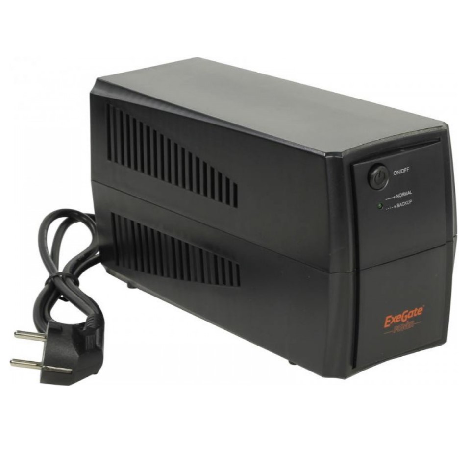 Источник бесперебойного питания EXEGATE EP244543RUS Power  Back BNB-600  <600VA, Black, 2 евророзетки>