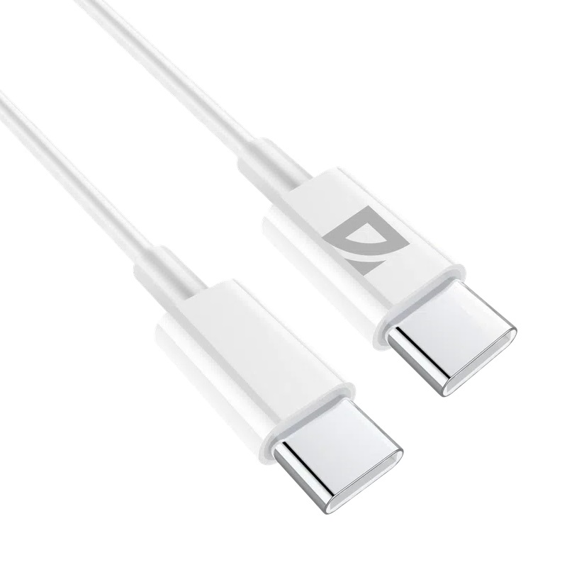 Кабель Type-C <--> Type-C  2.0м DEFENDER F182 белый, 60Вт