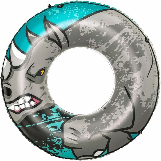 Круг надувной BESTWAY 36108, 119см "Носорог" со шнуром, от 12 лет