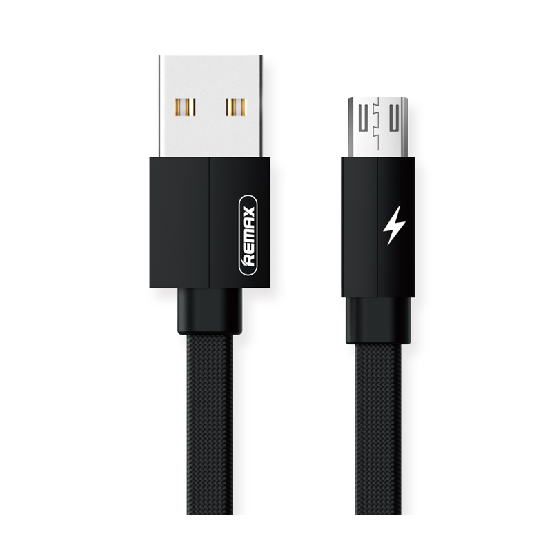 Кабель USB <--> microUSB  1.0м REMAX RC-094m Kerolla, плоский, чёрный