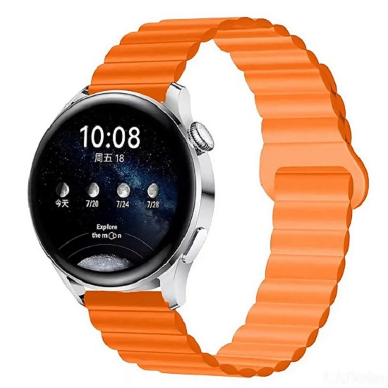 Силиконовый ремешок WB32 Универсальный 20мм на магните (orange)