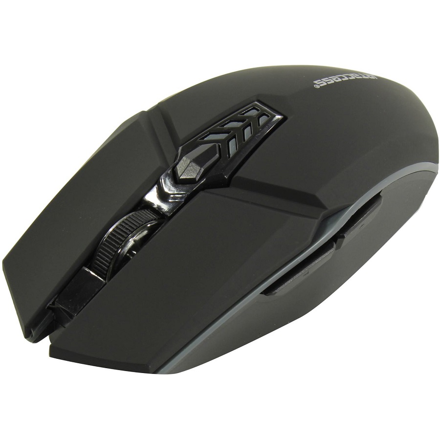 Мышь БП JETACCESS OM-U58G черно-серая (800/1200/1600dpi, 6 кнопок, USB)