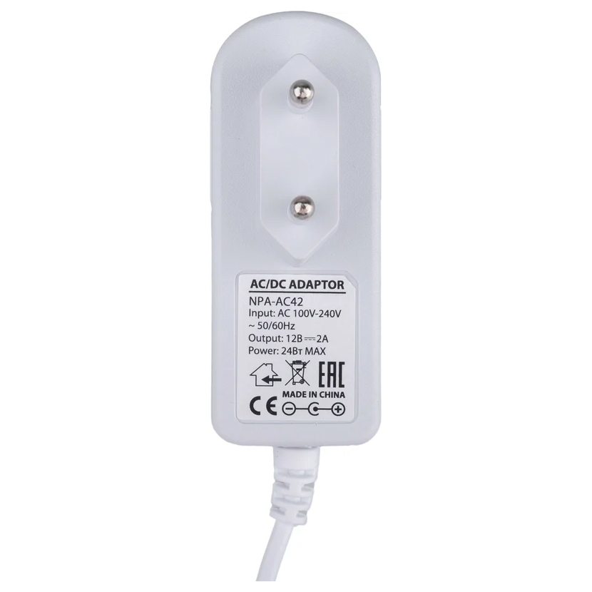 Блок питания 12V 2A GEMBIRD NPA-AC42, белый, 24Вт, 5.5х2.5мм