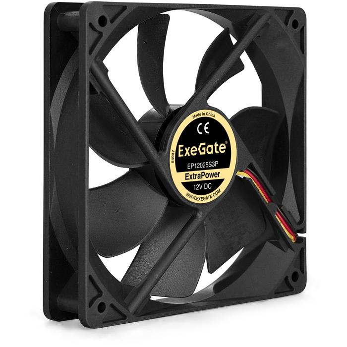 Вентилятор EXEGATE ExtraPower EP12025S3P, 120x120x25 мм, подшипник скольжения, 3pin, 1800RPM, 26dBA