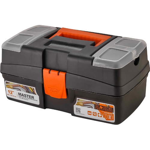 Ящик для инструментов IDILAND "Mars" 12", 290х170х132 мм с органайзером и вставкой (черный) 4019