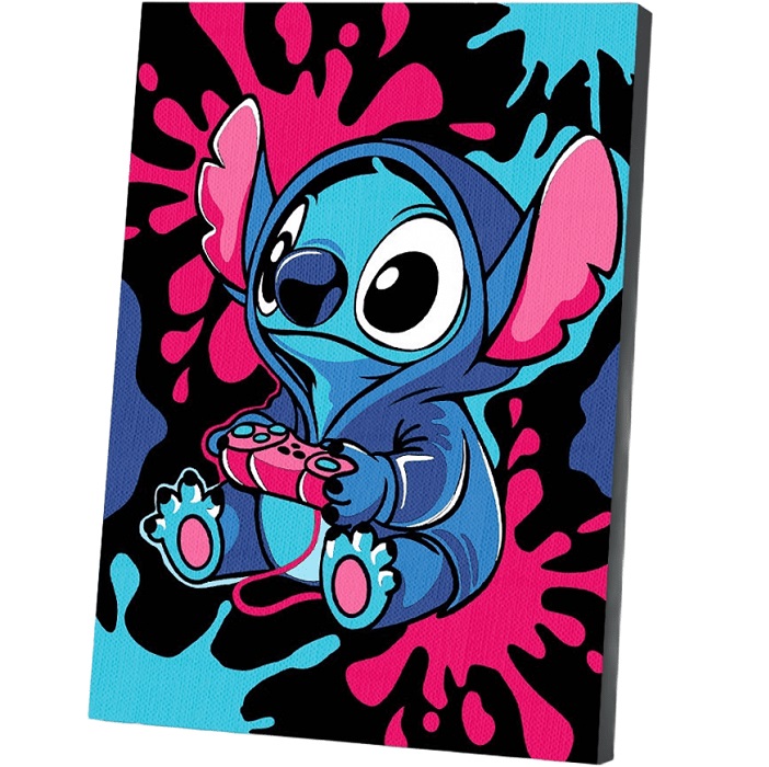 Картина по номерам на холсте с подрамником «Синий монстрик» 15×21 см