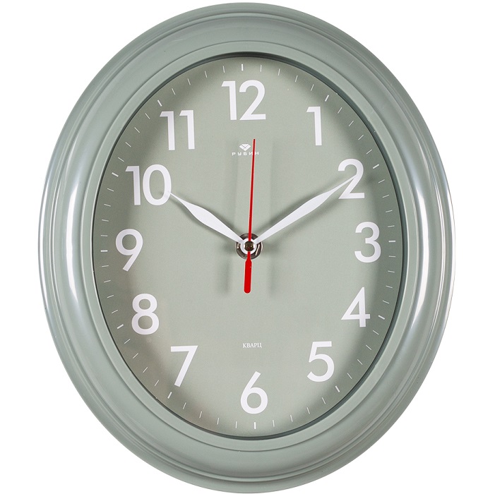 Часы настенные РУБИН "Легкость" овал 22,5х26,5см, корпус оливковый (2623-010)