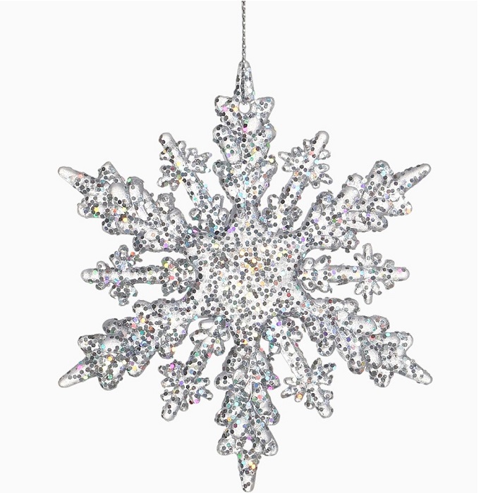 Ёлочная игрушка «Зимнее волшебство. Снежинка чудесная», 10.5 см, прозрачный