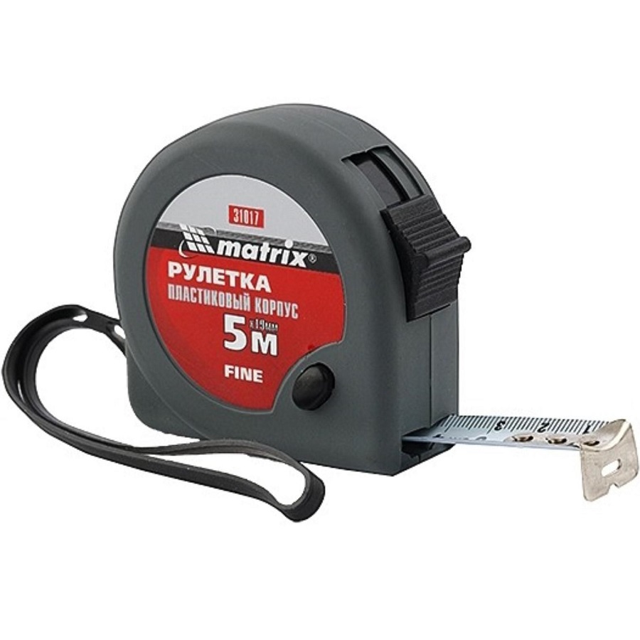 Рулетка 5м х 19мм MATRIХ FINE 31017, пласт. корпус