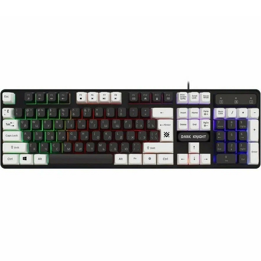 Клавиатура DEFENDER Dark Knight GK-077 RU,бело-черный