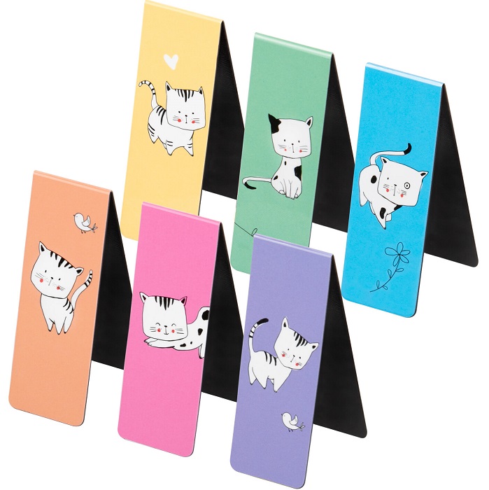 Закладки для книг МАГНИТНЫЕ, "CATS", набор 6 шт., 60x20 мм, BRAUBERG, 113159