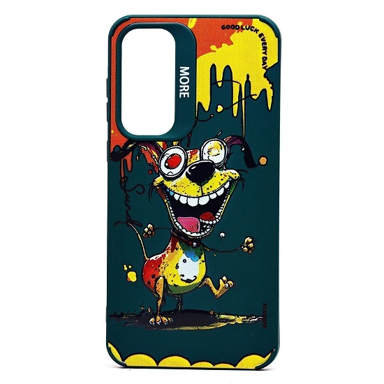 Задняя накладка SC335 для Samsung Galaxy A35  (собака) (dark green) (232909)