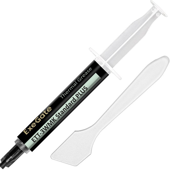 Термопаста ExeGate ETТ-3WMK Standard PLUS (3,2 Вт/(м•К), 5г, шприц с лопаткой)