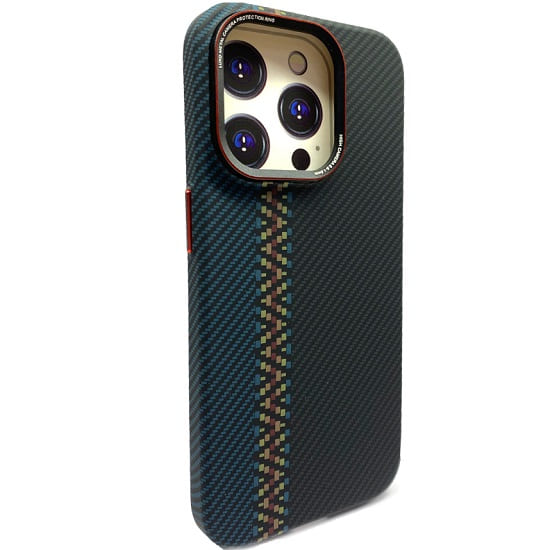 Задняя накладка LUXO MagSafe для iPhone 15 Pro Max чёрный, синий, разноцветный узор