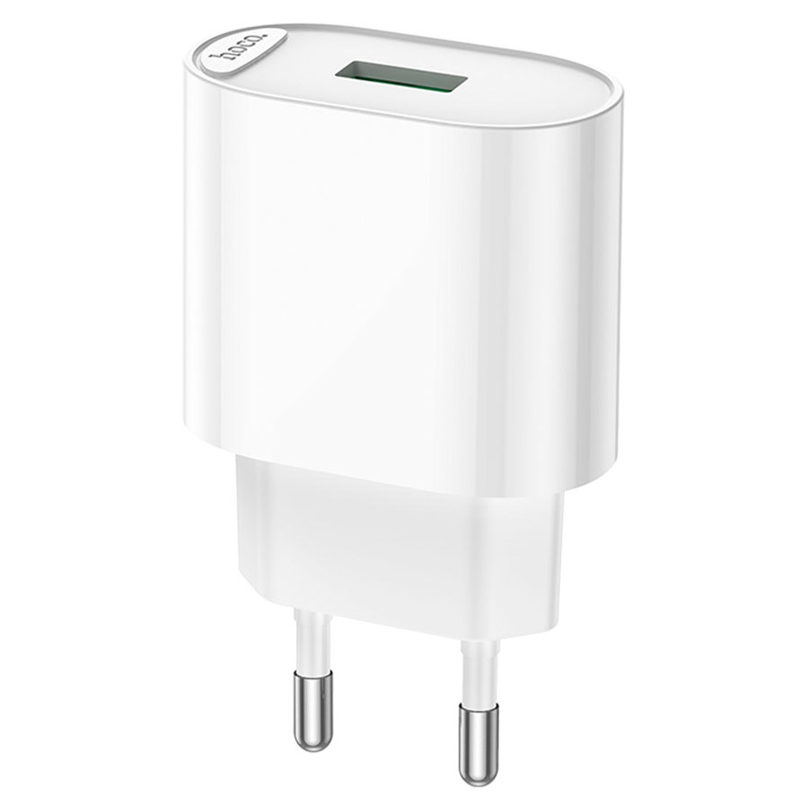 Сетевое ЗУ 1USB HOCO C109A Fighter, QC3.0, белый, 18W